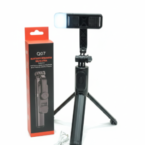 Q07 Selfie Stick Tripod with Light & Bluetooth Remote (100cm)