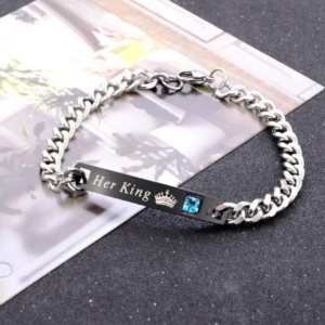 Her King Men’s Bracelet – স্টাইলিশ স্টেইনলেস স্টিল চেইন ব্রেসলেট